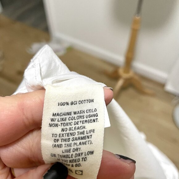 ALEX MILL Button Back Button Front Shirt Wash & Go Poplin Cotton White sz Large - Picture 9 of 9